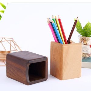 Natural <b>Wooden</b> Pen Holder for Desk <b>Rustic</b> Pencil Holder Office Desk Organizer Workspace Accessories - Product Image 3