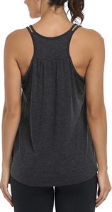 Top Deportivo de Yoga de Verano al por Mayor, con Cuello Redondo, Espalda Cruzada, Doble Raya, Tejido Transpirable de Jersey, para Gimnasio y Deportes - Product Image 5