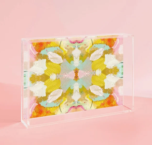 Contemporary Printed Acrylic Serving Storage Tray For <b>Coffee</b> Snacks Decorative Vanity Organizer & Multi Use For Homes & Hotels - Product Image 1