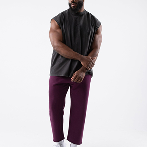 Manufacturer Fitness Sports Muscle Round Neck Loose 100% Cotton Men's Tank Tops for Summer <b>Vest</b> Sleeveless T-Shirt - Product Image 1