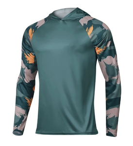T-shirt de pêche personnalisé à manches longues pour homme – Performance UPF, protection UV, motif camouflage - Product Image 1
