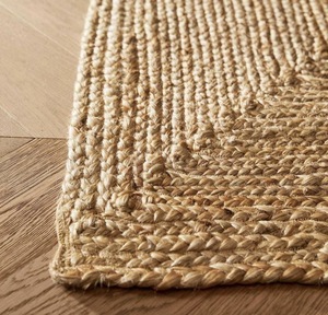 Tapis en jute fait main, tapis tressé en fibres naturelles, écologique, style bohème, couleur unie, poils moyens, tapis de sol pour la maison, vente en gros - Product Image 2