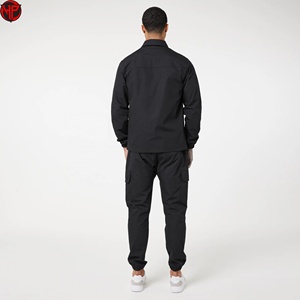Men Utility <b>Tracksuit</b> Set Zip Up Jacket Cargo Pants Woven Polyester Cotton Casual Workwear Outfit <b>Waterproof</b> <b>Tracksuit</b> Set - Product Image 6