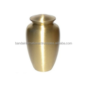 Urnas de cremación para adultos de latón de nueva forma con diseño de flores, urnas funerarias de Metal con acabado de Color dorado y gris para cenizas humanas - Product Image 3