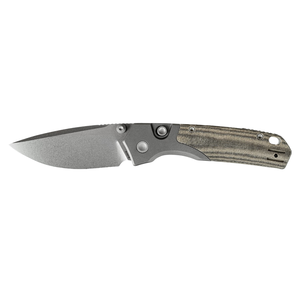 Navajas Plegables con Mango Texturizado Gris, Hoja de Acero Stonewashed con Punta Caída, Apertura con Perno de Pulgar y Orificio para Cordón para Uso en Exteriores - Product Image 1