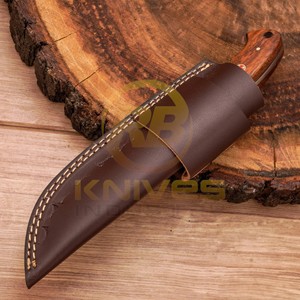 Cuchillo de Caza Hecho a Mano de Acero de Damasco, Hoja Fija, Mango de Madera de Palisandro, Cuchillo Táctico para Exteriores, DIY, OEM, Tamaño y Empaque Personalizables - Product Image 6