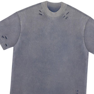 Camiseta Personalizada de Estilo Vintage, Lavada, Gris, Desgastada, Ecológica, con Serigrafía, Corte Regular, Cuello Redondo, Estilo Urbano, de Algodón, Unisex - Product Image 2