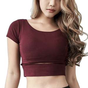Latest Design Street Fashion Round Neck Short <b>Sleeve</b> Shirt Summer Collection Wholesale Price Women <b>Crop</b> <b>Top</b> Shirt - Product Image 4