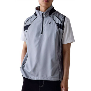 เสื้อแจ็คเก็ตวินด์เบรกเกอร์แบบซิปครึ่งตัวสำหรับผู้ชาย น้ำหนักเบา เหมาะสำหรับการฝึกซ้อม มีตัวเลือกแบบไม่มีแขน เสื้อผ้ากีฬา แจ็คเก็ตวินด์เบรกเกอร์ไนลอน - Product Image 3