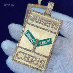 Pendentif Lettre Initiale Personnalisée en Moissanite VVS Plaqué Or 18K Luxe Hip Hop, Breloque en Argent 925 - Product Image 1