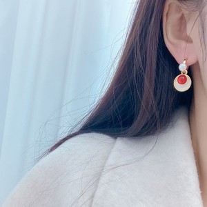 Pendientes Largos Finos al por Mayor y al Detal, Diseño Desmontable con Ágata Roja y Turquesa de Agua Dulce - Product Image 3