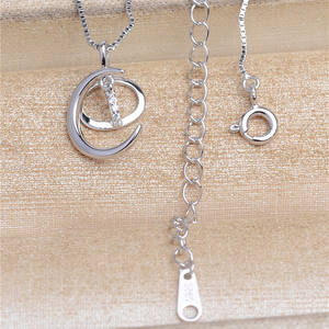 Soporte para Accesorios de Cadena de Perlas de Plata S925, Soporte para Collar con Diseño de Planeta Luna de 5-5.5 mm, 5598, Estilo Dinámico, Fornituras y Componentes de Joyería - Product Image 4