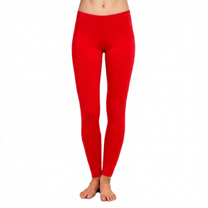 Leggings noirs unis taille haute pour femme en Spandex et Nylon, extensibles dans les quatre sens, avec taille élastique, pour le yoga - Product Image 3