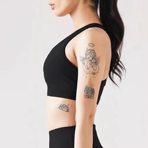 Soutien-gorge de sport noir pour femme, col montant, maintien optimal, haut de fitness, couleur unie, style sportif - Product Image 3