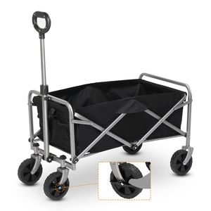 Carrello da Giardino Pieghevole in Tessuto Oxford 600D, Capacità 100kg, Telaio in Acciaio Nero, Struttura Argento, 74.5x45.5x84cm - Product Image 3