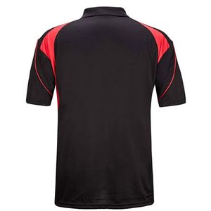 เสื้อโปโลแขนสั้นผู้ชาย สีดำแดง ตัดต่อสี แห้งเร็ว ผ้าถัก สไตล์ลำลอง - Product Image 3
