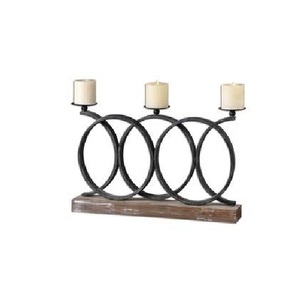 Stylish Iron Lantern <b>Candle</b> Stand Crafted with Metal Details for Bedroom Tables Patio Gatherings Anniversary Events and <b>Dinners</b> - Product Image 4