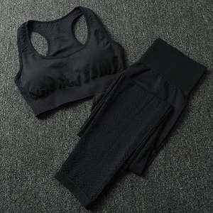 High Quality Private Label <b>Women</b> Yoga Set-Customized Design Solid <b>Pattern</b> Breathable Spandex/Nylon Front Low Price 2-Piece Set - Product Image 6