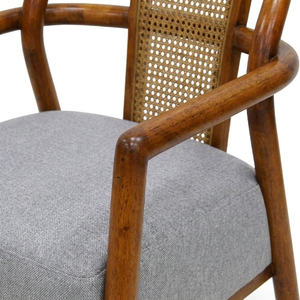 Fauteuil d'appoint moderne en bois rembourré avec dossier en rotin pour salon, hôtel, maison, bureau - Product Image 3