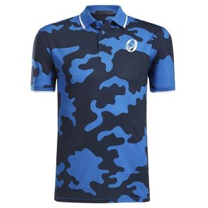 Polo Azul Sublimado para Hombre, Manga Corta, Deportivo, Cómodo, para Golf, Ropa Casual para Entrenamiento al Aire Libre - Product Image 1