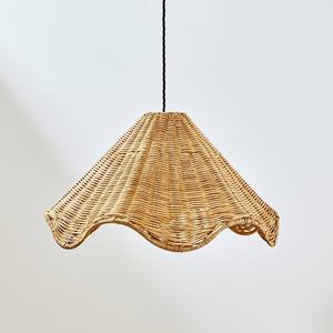 Abat-jour en rotin ondulé tressé à la main, suspension créative conique pour lampe de plafond, luminaire décoratif pour la maison - Product Image 1