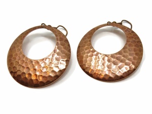 Pendientes de Aro de Cobre Hechos a Mano de Primera Calidad Orion Handicraft, Diseño Martillado Único, Estilo Antiguo, Joyería para Mujer, para Fiestas - Product Image 3