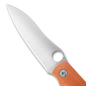 Cuchillos Plegables de Acero Inoxidable con Mango Naranja, Hoja con Acabado Satinado y Borde Liso, Orificio de Apertura con el Pulgar, Clip de Bolsillo y Diseño Ergonómico - Product Image 5