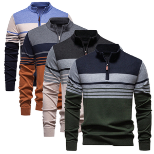 Pull en laine tricoté personnalisé pour homme, doux, en mérinos, col rond, épais, décontracté, mode classique, ODM - Product Image 5