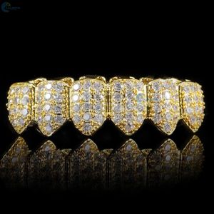Grillz de Dientes Personalizados de Moissanita VVS, 6 en 6, que pasan la prueba del diamante, Oro Amarillo de 14K, Estilo Iced Out Hip Hop - Product Image 4