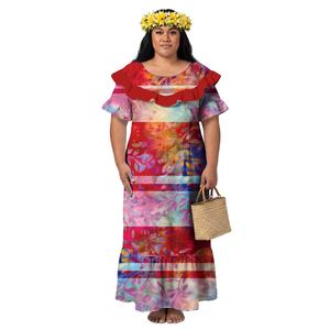 Robes sirène élégantes et décontractées pour femmes, style polynésien de l'île de Samoa, design créatif, vêtements à volants, col à volants, robe Aloha de plage pour femmes - Product Image 6