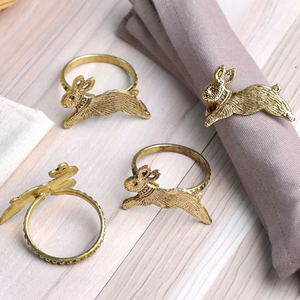 แหวนรัดผ้าเช็ดปากทองเหลืองแบบกำหนดเองที่เป็นมิตรกับสิ่งแวดล้อมสำหรับงานเลี้ยงแต่งงานและงานวันเกิด งานฝีมือระดับพรีเมียม - Product Image 4