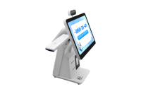 MHY Écran double 1080p LCD sur pied tout-en-un pour point de vente avec lecture de codes QR, de cartes d'identité, reconnaissance faciale et gestion des visiteurs