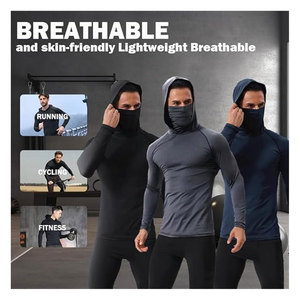 เสื้อฮู้ดป้องกันแสงแดด UPF 50 พลัสสำหรับผู้ชาย เสื้อเชิ้ตแขนยาวระบายความชื้นพร้อมหน้ากากในตัว สำหรับตกปลาและเดินป่า - Product Image 5