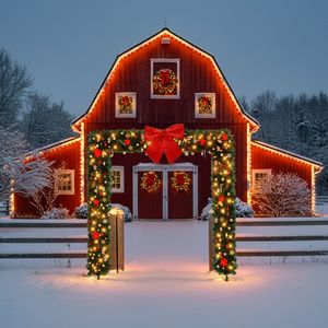 Arco Decorativo Natalizio Realistico in PVC per Interni ed Esterni, Struttura ad Arco per Albero di Natale per Feste e Matrimoni - Product Image 5