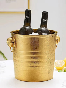 ถังน้ำแข็งสแตนเลสสีตามสั่ง ลดราคาพิเศษ พร้อมหูหิ้ว สำหรับใส่เบียร์ ไวน์ แชมเปญ เหมาะสำหรับงานปาร์ตี้ที่บาร์ - Product Image 2