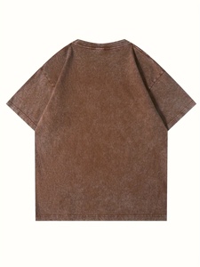 Camiseta de Algodón Personalizada con Lavado Ácido, Estilo Vintage, Oversize, de Moda Urbana - Product Image 2