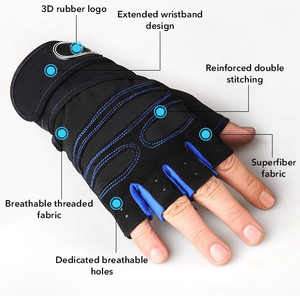 Gants de sport athlétiques pour l'entraînement, la musculation, antidérapants, respirants, demi-doigts, pour le fitness, la gym, le cyclisme et la force athlétique - Product Image 2