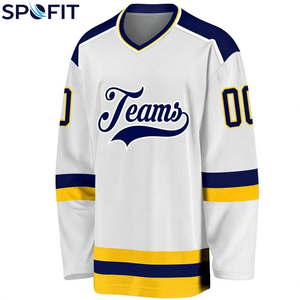 Maillots de hockey sur glace personnalisés avec logo imprimé, haute qualité, 100% polyester, unisexe, vêtements d'équipe, manches longues - Product Image 3