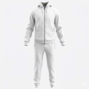 Men's Solid <b>Black</b> Hooded Tracksuit Full Zipper Casual Jogger <b>Pants</b> Set Breathable Cotton Regular Fit Autumn Wear - Product Image 6