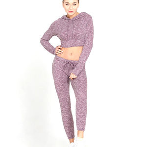 Sudadera corta con capucha para mujer, de manga larga, tejida, de color sólido, transpirable, para primavera - Product Image 4
