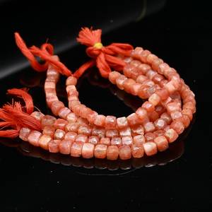Natural Sunstone Box Shape Gemstone Beads Strand 6-9mm Loose Sunstone Beads <b>String</b> For Jewelry Bracelet Making Bulk Wholesale - Product Image 3