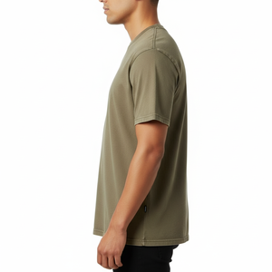 T-shirt Homme Personnalisé OEM en Coton Lourd 180 g/m² de Haute Qualité, Impression Personnalisée, Coupe Courte et Oversize, Design Uni - Product Image 4