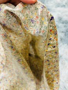 ชุดกระโปรงยาวผ้าชีฟองแต่งระบายลายดอกไม้สไตล์เกาหลีชุดเดรสลำลองย้อมสีล้วน100% ผ้าโพลีเอสเตอร์ยาวถึง106ซม. - Product Image 3