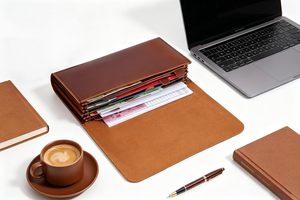 A6 Receipt Organizer, <b>Leather</b> Expanding Accordion File <b>Folder</b>, 7 Pockets Expanding Bill Receipt Holder for Receipts - Product Image 2