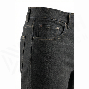 Jean en denim coupe droite délavé foncé pour homme, taille haute, coupe classique, en coton, style décontracté, pantalon d'automne - Product Image 5