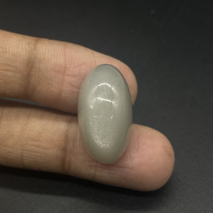 Pierre de lune naturelle grise, taille ovale, cabochon poli, pierre précieuse en vrac pour bague ou pendentif faits à la main - Product Image 1