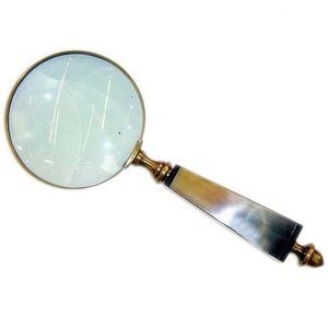 2025 nuevo diseño ojo de cristal artesanía india Vintage antiguo bronce Metal calidad material de lectura al por mayor lupa latón - Product Image 4