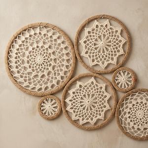 Tapices de Pared de Macramé de Algodón Estilo Bohemio con Patrón Abstracto y Geométrico, Decoración Lavable para el Hogar, para Sala de Estar - Product Image 4
