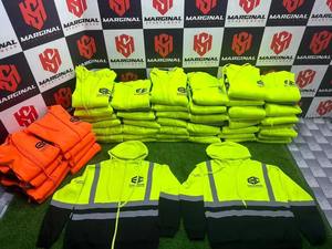 <b>Men's</b> Water-Resistant Reflective Safety Pullover <b>Black</b> Single-Sided <b>Fleece</b> Sweatshirt Soft Shell Polyester Clothing Work Hoodies - Product Image 6