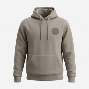 Sweat à capuche unisexe 100 % coton, coupe oversize, chaud et confortable pour l'hiver, motif imprimé uni, en molleton français lavé - Product Image 1